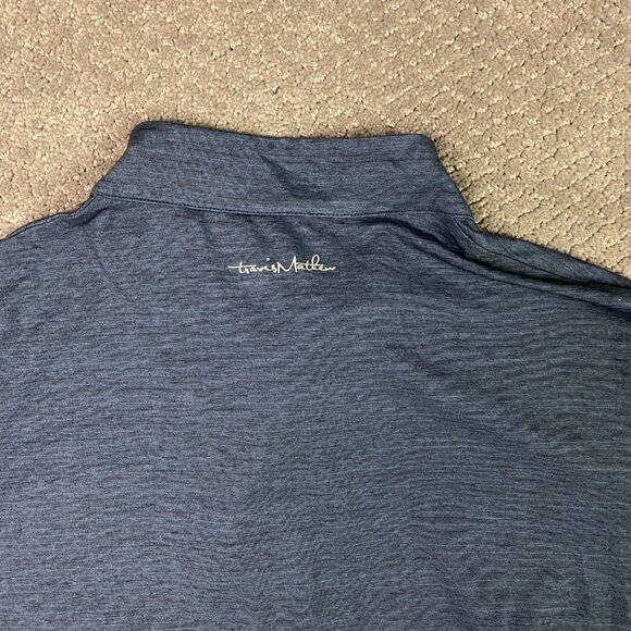 Travis Mathew Havasu 1/4 Zip Pullover Men's Large Indigo Black Golf Performance - Picture 5 of 13